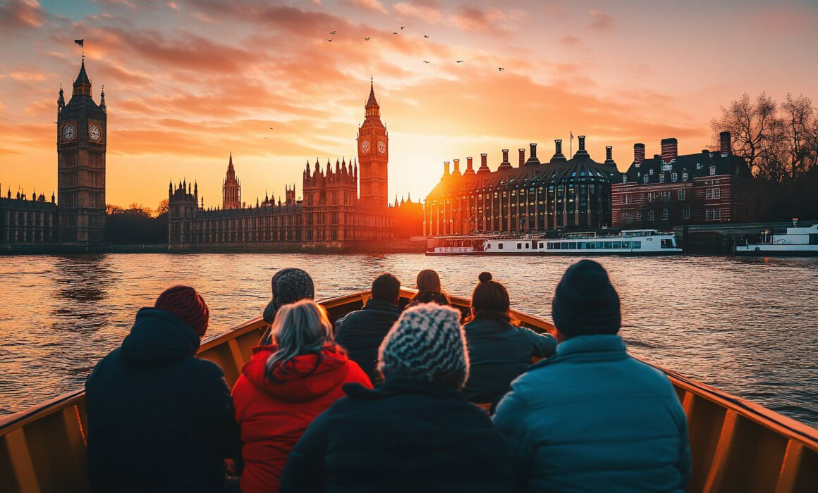people on boat in London